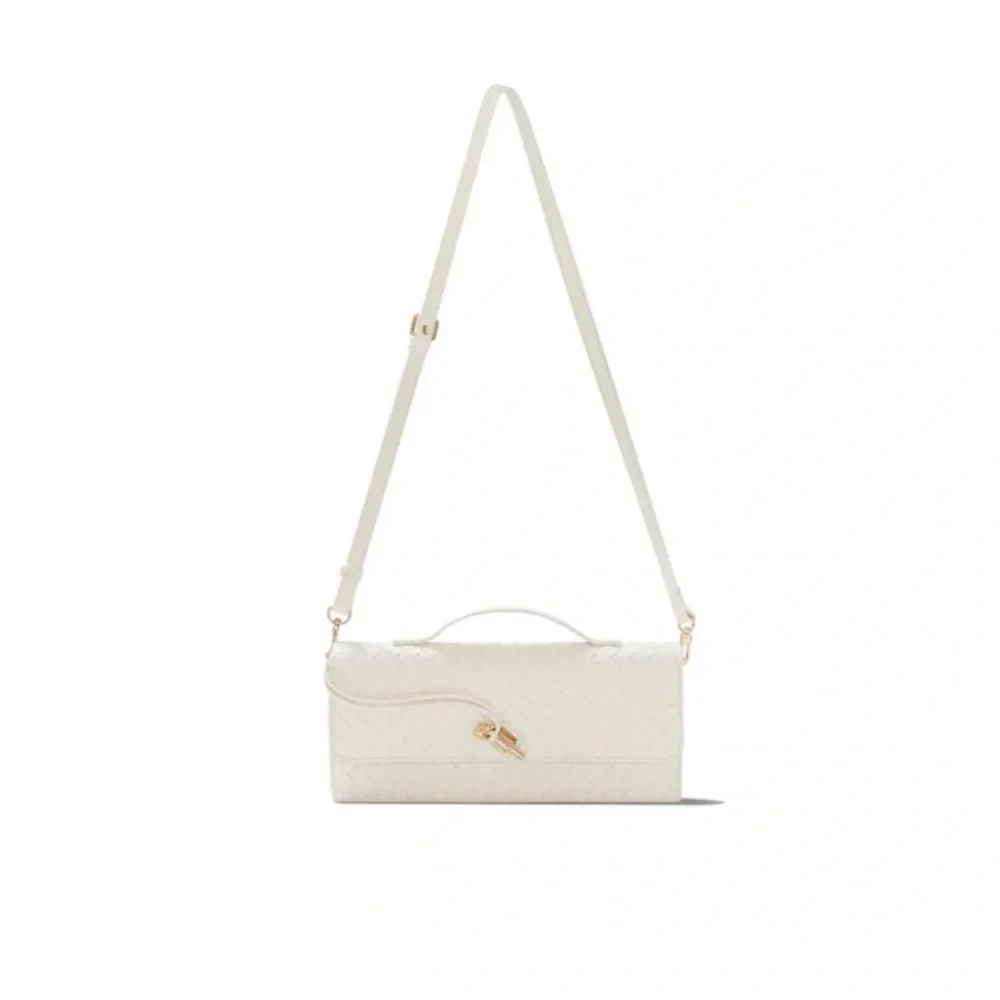 Few Moda Theia Bag NWT Crossbody Clutch Wallet White Ivory Gold Hardware